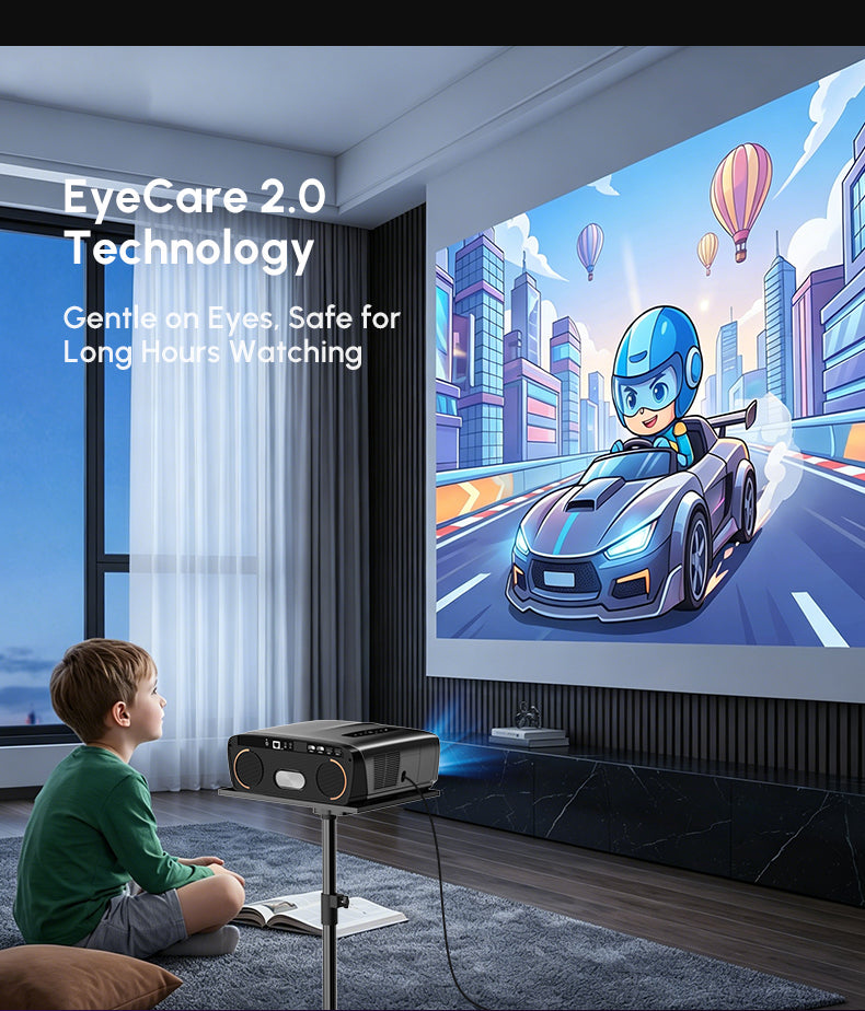 CAIWEI 1000D Smart Projector 4K with NETFLIX Licensed, NFC WiFi 6, Bluetooth 5.4 Dolby Audio, Ultra Bright Daylight Projector 4200ANSI HDR ToF Laser Auto Focus Shorter Throw, for Movie Gaming TV Home Theater