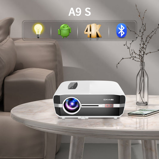 A9S 4K Movie Projector Daylight Viewing 1000ANSI/13000lm Smart App Streaming Bluetooth WiFi Outdoor Projector with Android TV