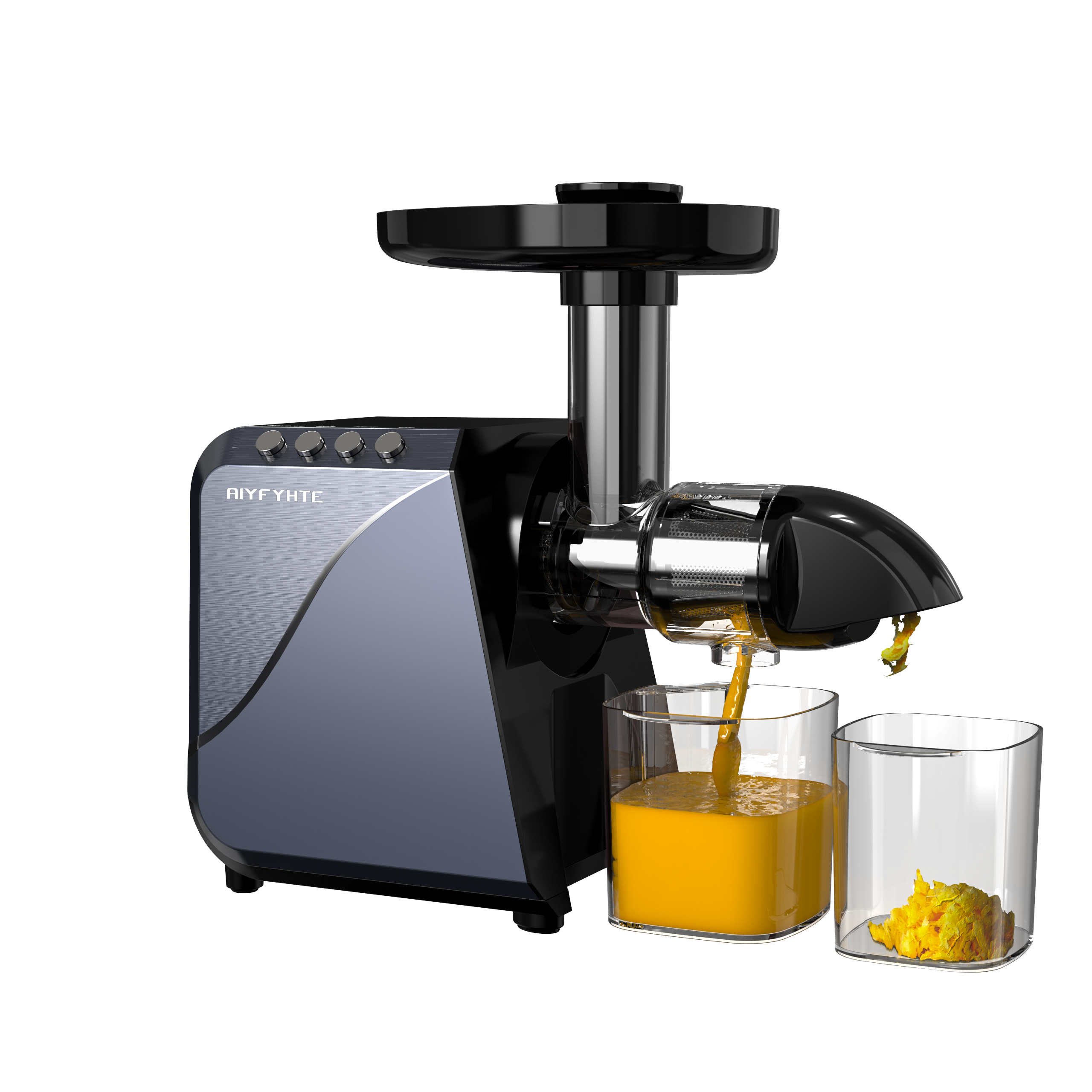 AIYFYHTE 2-in-1 Slow Juicer Machines Coffee Grinder - Meteorite Gray