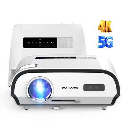 CAIWEI 4K Projector with 5G Wifi and Bluetooth, 1100 ANSI/14300 Lumen Outdoor Movie Projector for 300 Inch, Native 1080P Projector with 4D Keystone Correction, Compatible TV Stick,iOS,Android,Windows