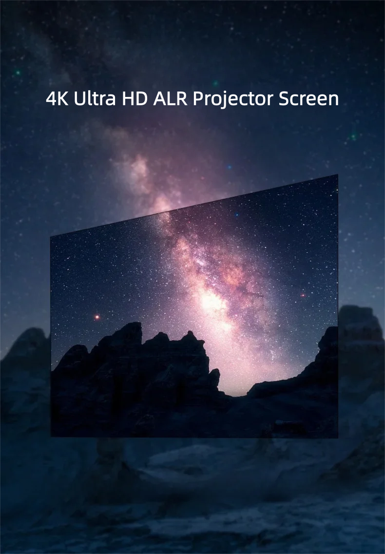 100-Inch ALR Projector Screen – Ambient Light Rejecting, Crystal Clear Daytime Viewing