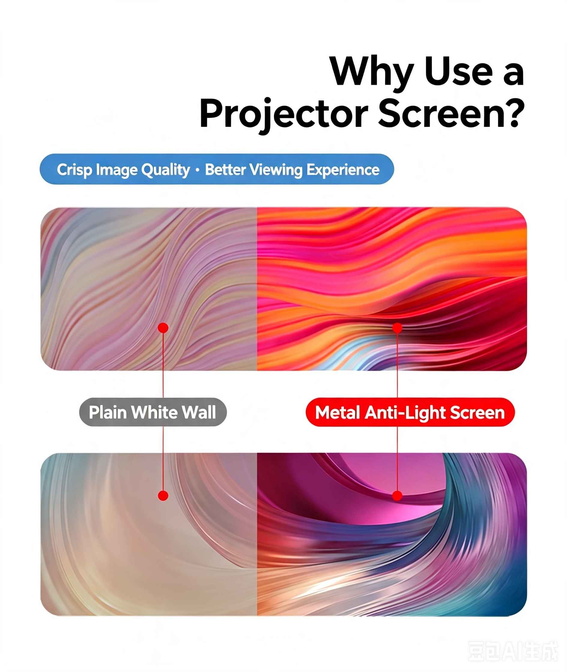 100-Inch ALR Projector Screen – Ambient Light Rejecting, Crystal Clear Daytime Viewing