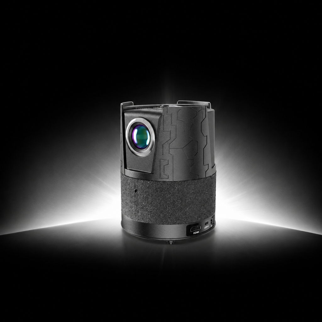 CAIWEI A3+ Portable Projector 4K Support Auto Focus HDR,1080P Ultra HD Mini Smart Home Theater Projector with WiFi 6 Bluetooth,Android TV,50% Zoom,1.12:1 Shorter-Throw,for Bedroom Gaming Outdoor Camping