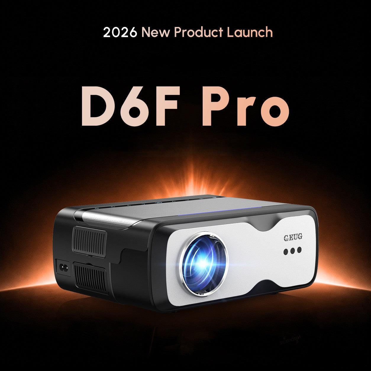 D6F Native 1080P Projector with 4K Support, 1600 ANSI Lumens Smart Projector with AI Auto Focus & Keystone, WiFi 6 & Bluetooth 5.4, Dolby Audio, Ultra-Low Latency Gaming, EyeCare 2.0 — Ideal for Home Theater & Outdoor Movies