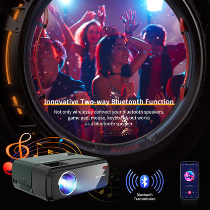 Portable 5G WiFi Bluetooth Projector 1080P Native, Android LED Full HD Moive Projector Wireless iOS Mirroring Support Massive Apps Bi-Bluetooth Outdoor/Indoor Proyector