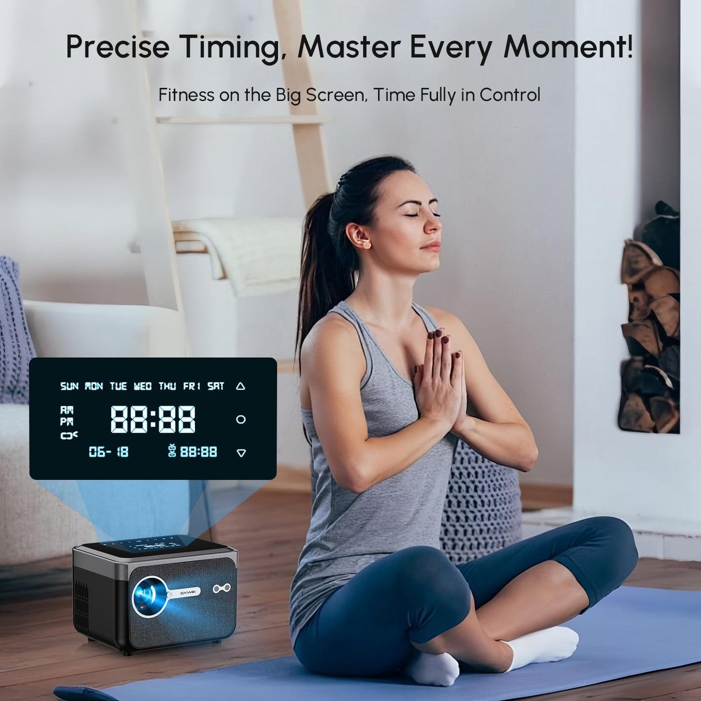 CAIWEI A6TG Portable Smart Projector with Google TV, 4K Ultra HD Projector with Dual Brightness Mode Shorter Throw Dolby Audio NFC Wifi Bluetooth for Home Theater Bedrooms Apartments