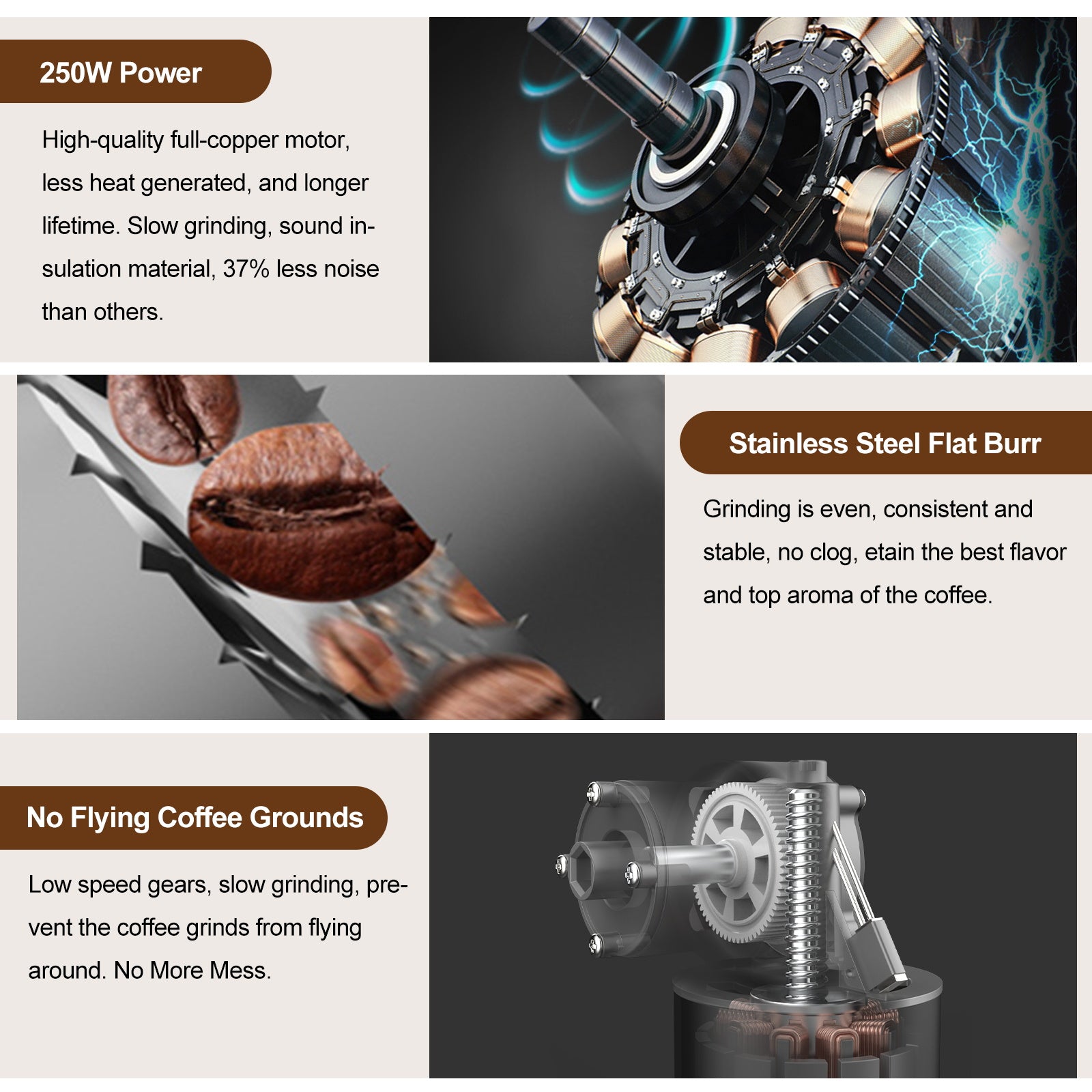 AIYFYHTE 2-in-1 Slow Juicer Machines Coffee Grinder - Meteorite Gray