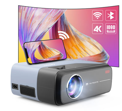 Portable 4K Movie Projector with WiFi Bluetooth,Smart Native 1080P Home Outdoor Projectors with Netflix Youtobe,LED Small Video Proyector for Home Theater Games Sports Laptop Phone Fire Stick